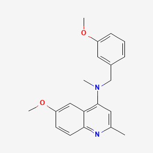 molecular formula C20H22N2O2 B7636905 6-methoxy-N-[(3-methoxyphenyl)methyl]-N,2-dimethylquinolin-4-amine 