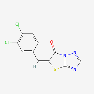 molecular formula C11H5Cl2N3OS B7636917 (5E)-5-[(3,4-dichlorophenyl)methylidene]-[1,3]thiazolo[3,2-b][1,2,4]triazol-6-one 