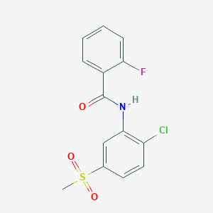 molecular formula C14H11ClFNO3S B7636922 N-(2-chloro-5-methylsulfonylphenyl)-2-fluorobenzamide 