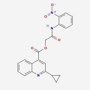 molecular formula C21H17N3O5 B7636935 [2-(2-Nitroanilino)-2-oxoethyl] 2-cyclopropylquinoline-4-carboxylate 