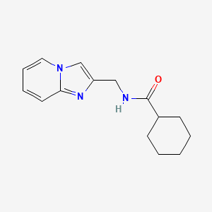molecular formula C15H19N3O B7636937 N-(imidazo[1,2-a]pyridin-2-ylmethyl)cyclohexanecarboxamide 