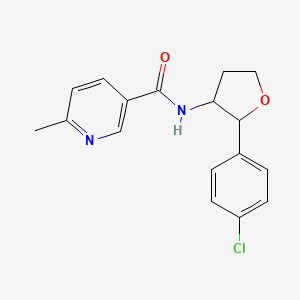 molecular formula C17H17ClN2O2 B7636939 N-[2-(4-chlorophenyl)oxolan-3-yl]-6-methylpyridine-3-carboxamide 