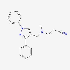 molecular formula C20H20N4 B7636966 3-[(1,3-Diphenylpyrazol-4-yl)methyl-methylamino]propanenitrile 
