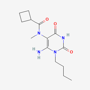 molecular formula C14H22N4O3 B7636972 N-(6-amino-1-butyl-2,4-dioxopyrimidin-5-yl)-N-methylcyclobutanecarboxamide 
