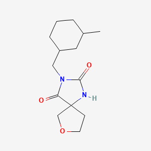 molecular formula C14H22N2O3 B7636988 3-[(3-Methylcyclohexyl)methyl]-7-oxa-1,3-diazaspiro[4.4]nonane-2,4-dione 
