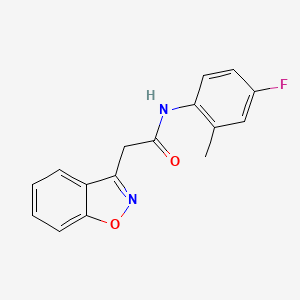molecular formula C16H13FN2O2 B7636993 2-(1,2-benzoxazol-3-yl)-N-(4-fluoro-2-methylphenyl)acetamide 
