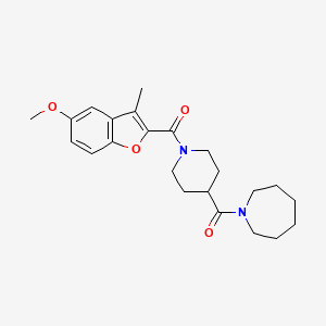 molecular formula C23H30N2O4 B7637007 Azepan-1-yl-[1-(5-methoxy-3-methyl-1-benzofuran-2-carbonyl)piperidin-4-yl]methanone 