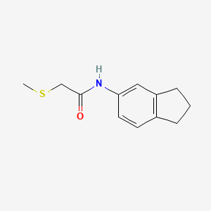 molecular formula C12H15NOS B7637020 N-(2,3-dihydro-1H-inden-5-yl)-2-methylsulfanylacetamide 