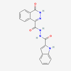 molecular formula C18H13N5O3 B7637026 N'-(1H-indole-2-carbonyl)-4-oxo-3H-phthalazine-1-carbohydrazide 