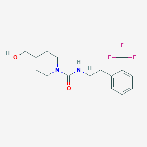molecular formula C17H23F3N2O2 B7637032 4-(hydroxymethyl)-N-[1-[2-(trifluoromethyl)phenyl]propan-2-yl]piperidine-1-carboxamide 