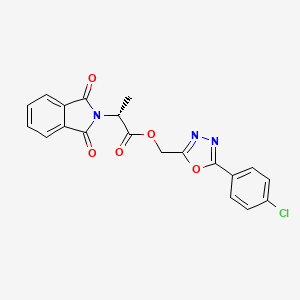 molecular formula C20H14ClN3O5 B7637043 [5-(4-chlorophenyl)-1,3,4-oxadiazol-2-yl]methyl (2R)-2-(1,3-dioxoisoindol-2-yl)propanoate 