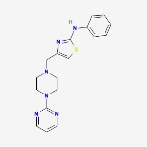 molecular formula C18H20N6S B7637046 N-phenyl-4-[(4-pyrimidin-2-ylpiperazin-1-yl)methyl]-1,3-thiazol-2-amine 