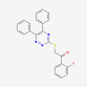 molecular formula C23H16FN3OS B7637077 2-[(5,6-Diphenyl-1,2,4-triazin-3-yl)sulfanyl]-1-(2-fluorophenyl)ethanone 