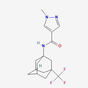 molecular formula C16H20F3N3O B7637141 1-methyl-N-[3-(trifluoromethyl)-1-adamantyl]pyrazole-4-carboxamide 