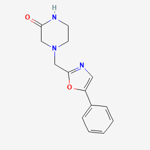 4-[(5-Phenyl-1,3-oxazol-2-yl)methyl]piperazin-2-one