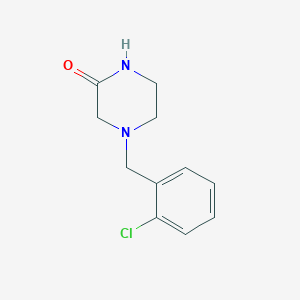 molecular formula C11H13ClN2O B7637198 4-[(2-Chlorophenyl)methyl]piperazin-2-one 