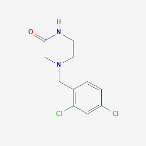 molecular formula C11H12Cl2N2O B7637201 4-[(2,4-Dichlorophenyl)methyl]piperazin-2-one 