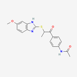 molecular formula C19H19N3O3S B7637207 N-[4-[2-[(6-methoxy-1H-benzimidazol-2-yl)sulfanyl]propanoyl]phenyl]acetamide 