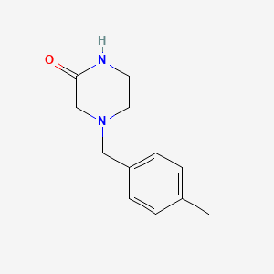 molecular formula C12H16N2O B7637211 4-[(4-Methylphenyl)methyl]piperazin-2-one 