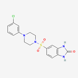 molecular formula C17H17ClN4O3S B7637241 5-{[4-(3-chlorophenyl)piperazin-1-yl]sulfonyl}-1,3-dihydro-2H-benzimidazol-2-one 