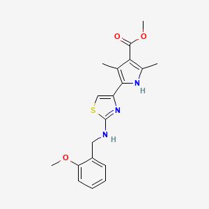molecular formula C19H21N3O3S B7637244 methyl 5-[2-[(2-methoxyphenyl)methylamino]-1,3-thiazol-4-yl]-2,4-dimethyl-1H-pyrrole-3-carboxylate 