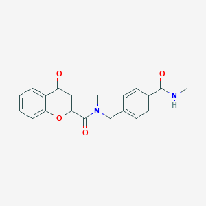 molecular formula C20H18N2O4 B7637265 N-methyl-N-[[4-(methylcarbamoyl)phenyl]methyl]-4-oxochromene-2-carboxamide 