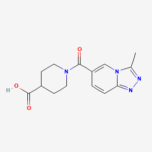 molecular formula C14H16N4O3 B7637280 1-(3-Methyl-[1,2,4]triazolo[4,3-a]pyridine-6-carbonyl)piperidine-4-carboxylic acid 