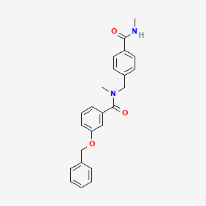 molecular formula C24H24N2O3 B7637287 N-methyl-N-[[4-(methylcarbamoyl)phenyl]methyl]-3-phenylmethoxybenzamide 