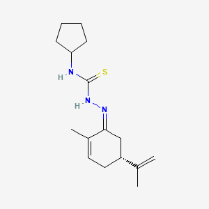 molecular formula C16H25N3S B7637297 1-cyclopentyl-3-[(Z)-[(5R)-2-methyl-5-prop-1-en-2-ylcyclohex-2-en-1-ylidene]amino]thiourea 