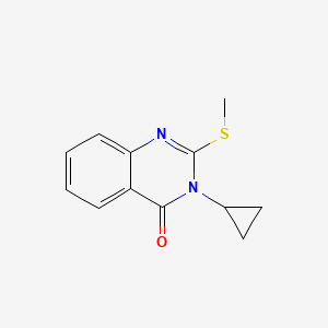 molecular formula C12H12N2OS B7637311 3-Cyclopropyl-2-methylsulfanylquinazolin-4-one 