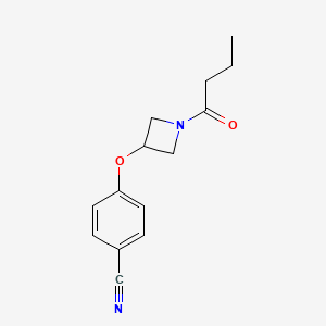 molecular formula C14H16N2O2 B7637314 4-(1-Butanoylazetidin-3-yl)oxybenzonitrile 