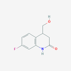 molecular formula C10H10FNO2 B7637318 7-fluoro-4-(hydroxymethyl)-3,4-dihydro-1H-quinolin-2-one 