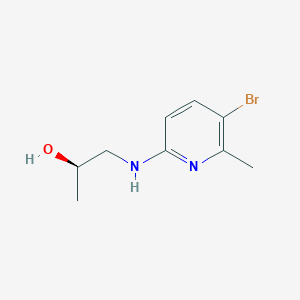 molecular formula C9H13BrN2O B7637331 (R)-1-((5-Bromo-6-methylpyridin-2-yl)amino)propan-2-ol 