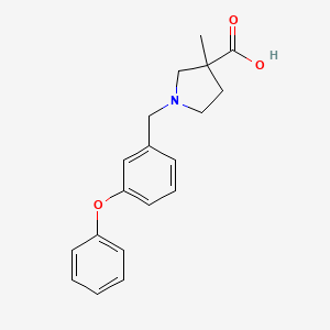 molecular formula C19H21NO3 B7637357 3-Methyl-1-(3-phenoxy-benzyl)-pyrrolidine-3-carboxylic acid 
