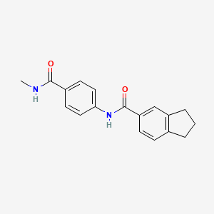 molecular formula C18H18N2O2 B7637368 N-[4-(methylcarbamoyl)phenyl]-2,3-dihydro-1H-indene-5-carboxamide 