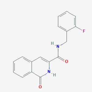 molecular formula C17H13FN2O2 B7637406 N-[(2-fluorophenyl)methyl]-1-oxo-2H-isoquinoline-3-carboxamide 
