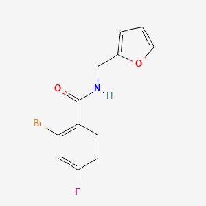 molecular formula C12H9BrFNO2 B7637443 2-bromo-4-fluoro-N-(furan-2-ylmethyl)benzamide 