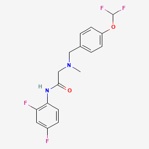 molecular formula C17H16F4N2O2 B7637458 2-[[4-(difluoromethoxy)phenyl]methyl-methylamino]-N-(2,4-difluorophenyl)acetamide 