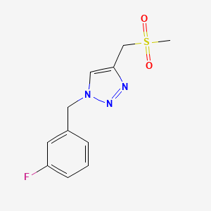 molecular formula C11H12FN3O2S B7637471 1-[(3-Fluorophenyl)methyl]-4-(methylsulfonylmethyl)triazole 