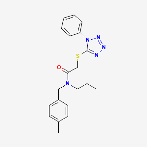 N-[(4-methylphenyl)methyl]-2-(1-phenyltetrazol-5-yl)sulfanyl-N-propylacetamide