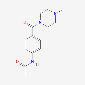 molecular formula C14H19N3O2 B7637479 N-[4-(4-methylpiperazine-1-carbonyl)phenyl]acetamide 