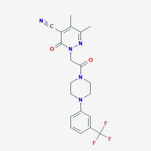 5,6-Dimethyl-3-oxo-2-[2-oxo-2-[4-[3-(trifluoromethyl)phenyl]piperazin-1-yl]ethyl]pyridazine-4-carbonitrile