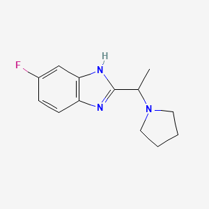 molecular formula C13H16FN3 B7637492 6-fluoro-2-(1-pyrrolidin-1-ylethyl)-1H-benzimidazole 