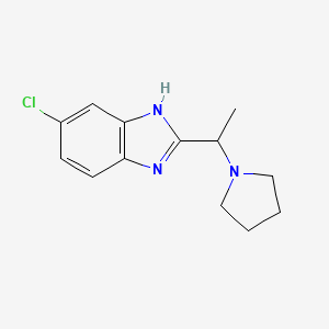 molecular formula C13H16ClN3 B7637496 6-chloro-2-(1-pyrrolidin-1-ylethyl)-1H-benzimidazole 
