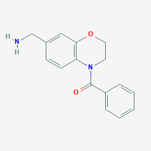 molecular formula C16H16N2O2 B7637507 [7-(Aminomethyl)-2,3-dihydro-1,4-benzoxazin-4-yl]-phenylmethanone 