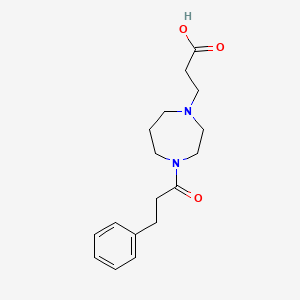 molecular formula C17H24N2O3 B7637524 3-[4-(3-Phenylpropanoyl)-1,4-diazepan-1-yl]propanoic acid 