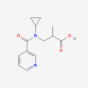 molecular formula C13H16N2O3 B7637541 3-[Cyclopropyl(pyridine-3-carbonyl)amino]-2-methylpropanoic acid 