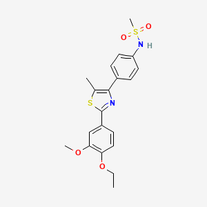 molecular formula C20H22N2O4S2 B7637555 N-[4-[2-(4-ethoxy-3-methoxyphenyl)-5-methyl-1,3-thiazol-4-yl]phenyl]methanesulfonamide 