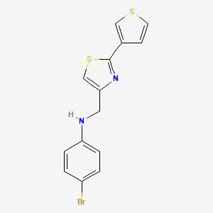 molecular formula C14H11BrN2S2 B7637623 4-bromo-N-[(2-thiophen-3-yl-1,3-thiazol-4-yl)methyl]aniline 