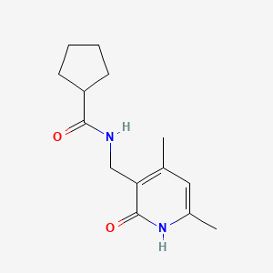 molecular formula C14H20N2O2 B7637637 N-[(4,6-dimethyl-2-oxo-1H-pyridin-3-yl)methyl]cyclopentanecarboxamide 